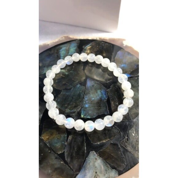 Handmade Jewelry - Moonstone Beaded Stretch Bracelet